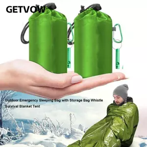 Túi ngủ rèm GETVOW với chăn giữ nhiệt lá chống thấm nước, kèm túi lưu trữ - Perfect cho cắm trại và trekking