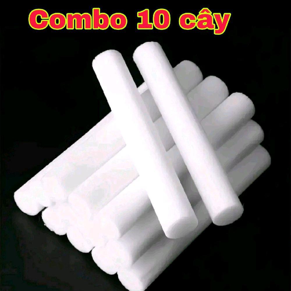 (Combo 10 tăm bông) Lõi tăm bông thay thế máy xông tinh dầu 220ml, máy Pw 20, máy Pw 23 kích thước 8.4cm × 0.7cm