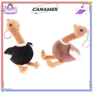 CANAMEK Dễ Thương Đà điểu Sang Trọng Hoạt Hình Mặt Dây Chuyền Mềm Nhồi Bông Búp Bê Móc Khóa Ba Lô Túi Xe Móc Khóa Nhẫn Trang Trí Trẻ Em Quà Tặng CSF