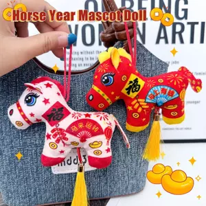 3 Mặt dây chuyền đồ chơi sang trọng ngựa | Bộ sưu tập quà tặng năm mới 3 màu, Chất liệu mềm Hoàn hảo cho trẻ em và người lớn, Người bạn đồng hành vui chơi và ngủ