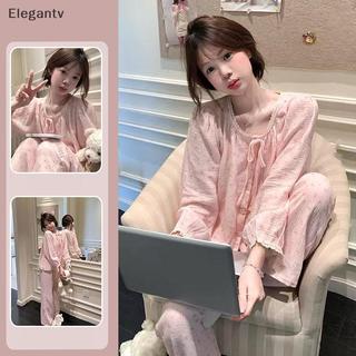 Bộ Đồ Ngủ Hoa Ren Phong Cách Hàn Quốc Cho Nữ, Thích Hợp Mùa Thu Đông Xuân