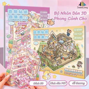 Bộ sưu tập các cảnh thu nhỏ Nhãn dán PET Nhãn dán giấy Scrapbooking Chất liệu，Sticker 3D Dòng Động