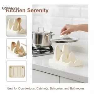 GCDHome Bếp Nắp Nồi Giá Đỡ 2 Tầng Kệ Sắp Xếp Với Thìa Ra Giải Pháp Bảo Quản Đa Năng Để Sử Dụng Mặt Bàn HOT