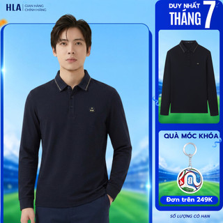 Áo Thun Phối Polo Nam Dài Tay Màu Đen Trơn - Công Sở, Dáng Ôm Vừa Vặn, Chất Liệu Mềm Mịn, Co Giãn 4 Chiều