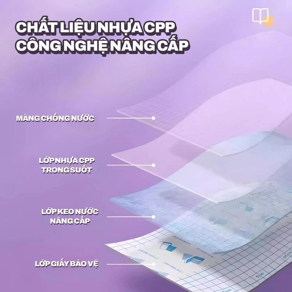 Combo 30 tờ decal bọc sách vở trong suốt chống bẩn tự dính nhiều size cho học sinh cấp 1 cấp 2