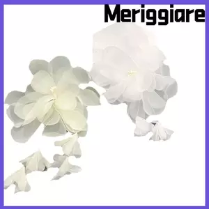 MERIGGIARE Hoa ba chiều, Vải có thể tái sử dụng Hoa treo thủ công, DIY thêu với tua rua Hoa Organza Váy cưới trẻ em Mũ nón Phụ kiện quần áo