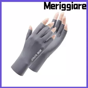 Găng tay lái xe MERIGGIARE, Găng tay chống nắng thoáng khí nửa ngón, Găng tay lụa băng chống tia cực tím có độ đàn hồi cao dành cho nữ