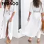 FEDAOG Bikini Cover Ups, Ren Viền Sâu Cổ Chữ V Đi Biển Che, Gợi Cảm Trước Nhẹ Sheer Đồ Bơi Che Đi Biển Lớp Lớp