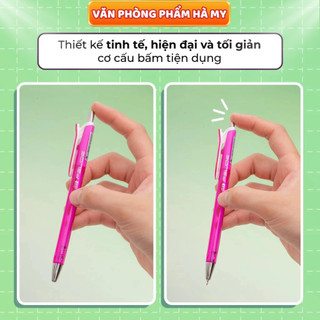 Combo 10 Cây Bút Gel B Thiên Long GEL-B011 Ngòi 0.5mm - Bút Gel Nắp Đậy Viết Êm Tay, Mực Đậm Sắc Nét