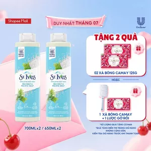 Bộ 2 chai Sữa tắm dưỡng da St.ives Muối biển 650ml hoặc 700ml