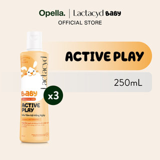 Bộ 3 chai Sữa Tắm Gội Trẻ Em Lactacyd Baby Active Play,Giúp Đề Kháng Da Và Bảo Vệ Bé Khỏi Vi Khuẩn 250ml/chai