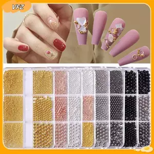 VFZ 6Grids 3 Kích Thước Thép Không Gỉ Trứng Cá Caviar Hạt Móng Tay Nghệ Thuật Trang Trí Vàng Bạc Móng Tay Trang Sức Làm Móng Tay DIY Móng Tay Nghệ Thuật Trang Trí Louislifecool