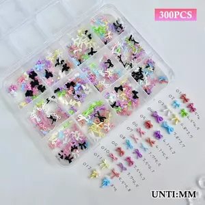 BeautifulHomeA 12 Lưới Đầy Màu Sắc Nơ Bộ Nhựa Ruy Băng Móng Tay Nghệ Thuật Phụ Kiện Trang Trí DIY Làm Móng Tay Mini Móng Tay Đá Quý VN