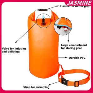 JASMINE PVC Bơi Buet Túi Khô Bơm Hơi Mở Phao Bơi Kéo Túi Nổi Chống Thấm Nước Đôi Túi Khí Thể Thao Nước Túi An Toàn JASMINE