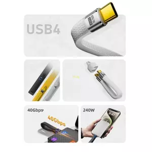 Btsg USB4 Cáp Linh Hoạt 240W Giao Hàng Nguồn 40Gbps 8K Độ Phân Giải Hỗ Trợ Dây Mềm Nhôm Xây Dựng Cho Thiết Bị