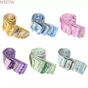 WEETW 40 Chiếc Vải Cotton Hoa, Vải Chắp Vá In Nhiều Màu Sắc DIY, Đa Năng 6.5CM Handmade Thạch Cuộn Chất Liệu May Vải May