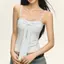 American Retro Hot Girl Dopamine Blue Camisole Summer Slim-fit Slimmer Look Đính cườm Small Top