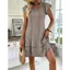 Đầm Mini BRAA Ruffle, S-3XL Size Range Loose Casual Dress, Đầm Cổ Chữ V in họa tiết bay nhỏ dành cho nữ