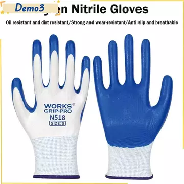 [DEMO3] Găng tay Nitrile, Găng tay làm việc Nitrile Nylon, Tòa nhà găng tay tráng an toàn chống mài mòn