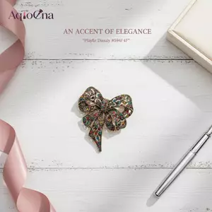 AqToCna Sang Trọng Hợp Thời Trang Nơ Thổ Cẩm Nữ Hợp Kim Đóng Đinh Thanh Lịch Pin Cho Tiệc Cưới Tốt Nghiệp Hoặc Trang Phục Trang Phục AqToCna