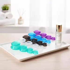 PNPIA- 1 4 Lọ Silicon Chân Không Cho Khăn Giấy Sâu Massage Chống Silicon Cốc Cho Cơ Thể SPA Và Chăm Sóc Da Thường Ngày