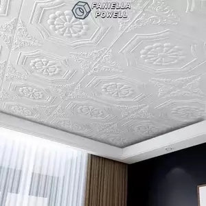 Nhãn dán tường FANIELLAPOWELL, Trần xốp chống va chạm chống thấm nước, Vỏ và dính Giấy dán tường nền 35 * 35cm Trang trí phòng ngủ