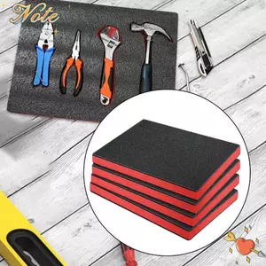 Hộp đựng dụng cụ NOTE1 Bọt chèn, Bọt đen đỏ đóng gói Miếng bọt EPE, Đồ thu nhỏ để bàn đa năng