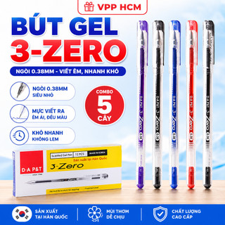 Combo 5 Cây Bút Gel 3-Zero Dong-A Ngòi 0.38mm - Bút Bi Nước Có Mùi Thơm Dễ Chịu, Mực Xuống Nhanh Khô
