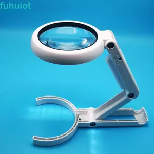 Kính lúp FUHUIOT, có kính lúp cầm tay nhẹ, Lúp chống trượt màu trắng có thể gập lại 11X 5X để thẩm định trang sức