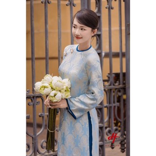 Áo dài cách tân nữ cao cấp, màu sắc nhã nhặn, thiết kế tôn dáng mặc lễ tết, đi tiệc | Áo dài Hoài Thị