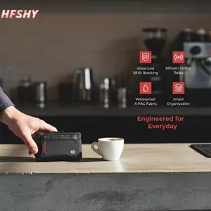 HFSHY Chống Trộm RFID Thẻ Tín Dụng Hộp Đựng Chìa Khóa Nylon Chống Nước Có Carabiner Ví Đựng Tiền Xu Cho Du Lịch Cắm Trại Sử Dụng VN