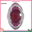 MIC _ Lấp Lánh Kẻ Sọc Giả Đá Ruby Nhẫn Đính Hôn Ban Nhạc Nữ Món Quà Trang Sức