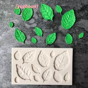 Khuôn Silicon Hình Lá Lá Trang Trí Bánh Fondant Bánh Quy Khuôn Dụng Cụ Nướng Bánh