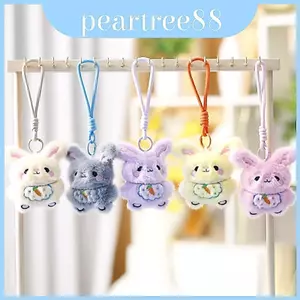 Móc khóa chú thỏ sang trọng có sợi Polyester để trang trí quà tặng và túi xách cho bé gái