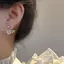 Đôi cánh thiên thần pha lê màu hồng Mặt dây chuyền trái tim Bông tai viền Nelace dành cho phụ nữ Trang sức tối giản Dây chuyền Ne của cô gái Cupid Người phụ nữ Trang sức quà tặng thời trang cô gái [Mina]