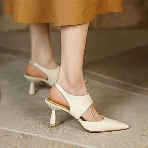 Mai Giày Cao Gót Nữ Pháp Mũi Nhọn Mùa Xuân Da Mềm Đế Giày Sandal Mùa Hè Mới Giày Đơn Một Từ khóa