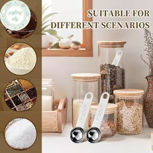 PUSKY 1 / 4 Thìa Đo Bằng Thép Không Gỉ Có Thước Đo Cân Thìa Đánh Trứng Thìa Nhà Bếp Cà Phê Nướng Dụng Cụ Đo VN