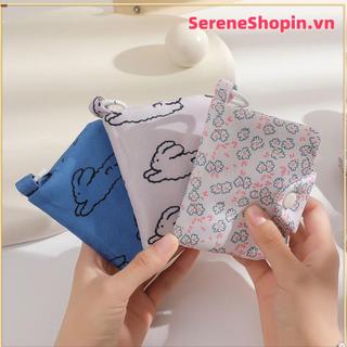Ví đựng thẻ SERENE, Ví đựng tiền xu sinh viên Hàn Quốc di động, Túi đựng thẻ nhiều lớp in hoa Gói mặt dây chuyền Túi lưu trữ nhỏ