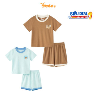 Bộ thun ngắn tay chất liệu petit cho bé trai Rabity 960.102