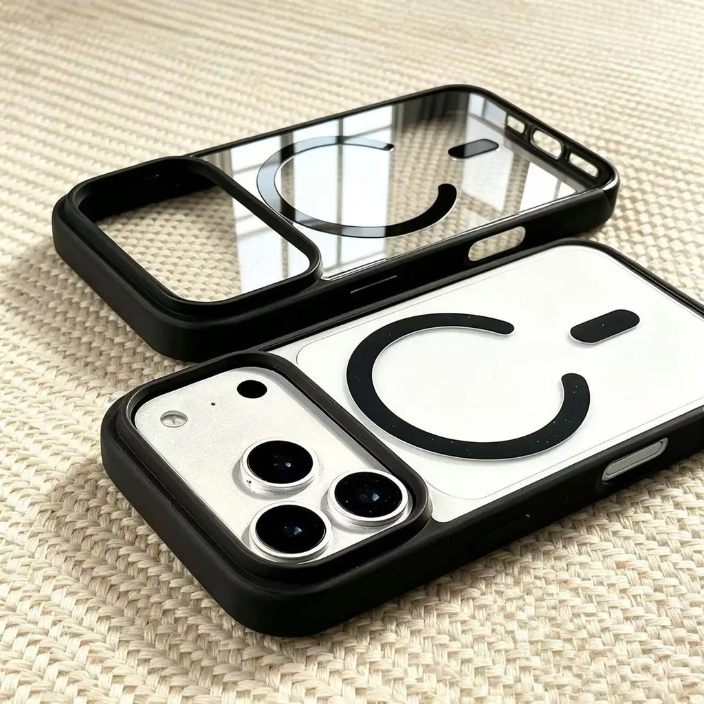 Acrylic Màu Sắc Từ Đóng Băng Biên Giới Điện Thoại Trường Hợp Cho IPhone 17 15 16 11 13 12 14 Pro Max 16e Chống Thả