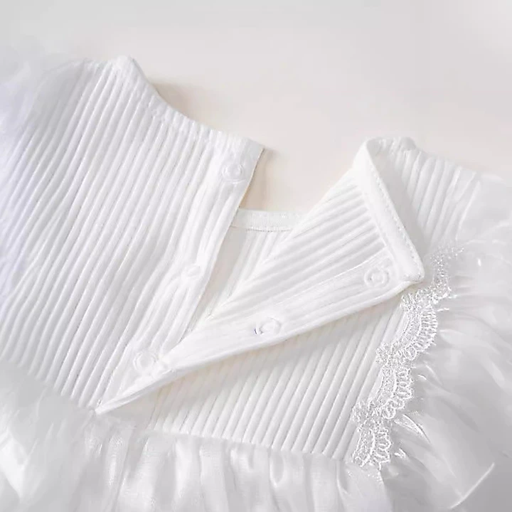 Sét váy body tiểu thư đầy tháng/ thôi nôi cho bé gái ren nơ ngực kèm mũ – 7