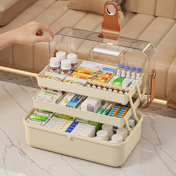 [Sản phẩm mới] Hộp đựng thuốc gia dụng nhiều lớp Hộp đựng thuốc di động Hộp đựng thuốc đựng sơ cứu dung tích lớn y tế gia đình nhỏ