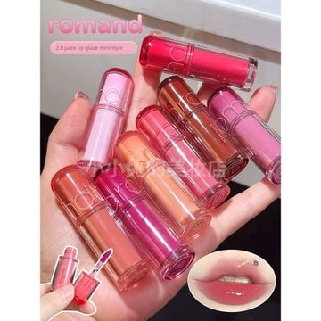 son romand chính hãng thanh lý son romand Hàn Quốc Hàn Quốc romand Mini Lip Glaze Juice 2.0 Mini Water Gloss Mirror Dưỡng ẩm Màu Đào Xi-rô Son môi Son bóng