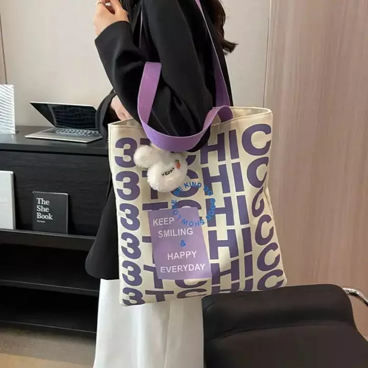 túi tote đi học túi tote Túi Vải Nữ Túi Dung Tích Lớn Mùa Hè 2024 Phong Cách Mới Hàn Quốc Niche Túi Tote Sách Học Sinh Túi Tote Một Vai – 3