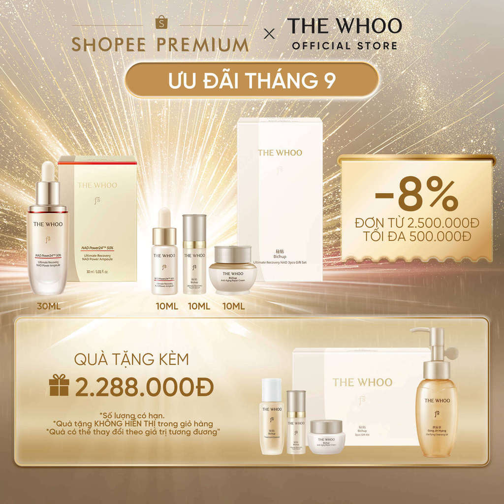 [THE WHOO OFFICIAL] Bộ tinh chất hỗ trợ ngừa lão hóa chuyên sâu Bichup Ultimate Recovery NAD Power Ampoule