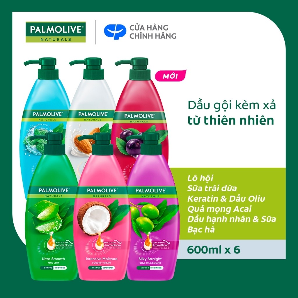 Dầu gội Palmolive kèm xả 2-trong-1 chiết xuất thiên nhiên 600ML