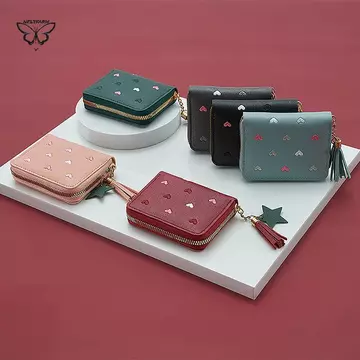 Ví Nữ GOCA Nữ Mini Nhỏ Ngắn Ví Bé Gái Dễ Thương Dây Kéo Da Pu Ví Đựng Tiền Xu Nữ Ví Cầm Tay Ví.
