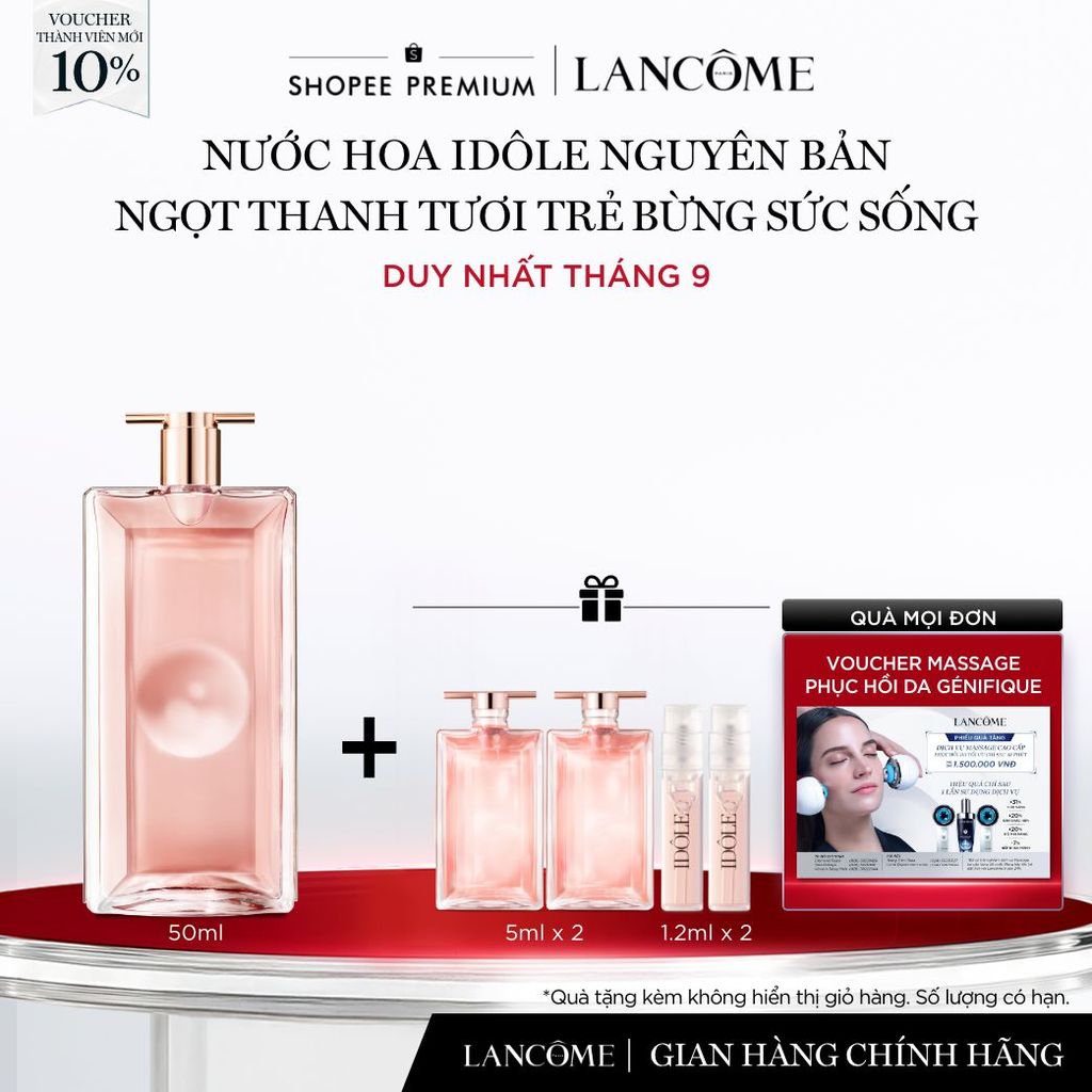 Nước Hoa Lancome Idôle Nguyên Bản 50ml Ngọt Thanh Tươi Trẻ, Bừng Sức Sống