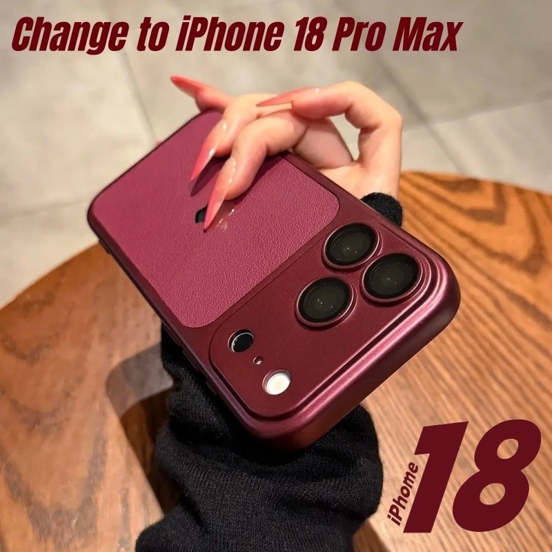 Thay đổi sang iPhone 18 Pro Max Vỏ cửa sổ lớn bằng da cho iPhone 12 13 14 15 16 17 Pro Max có bảo vệ ống kính máy ảnh Vỏ bọc toàn bộ Ốp điện thoại sang trọng chống sốc
