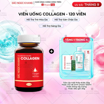Collagen Sắc Ngọc Khang thế hệ mới 100% nguyên liệu nhập khẩu từ Nhật Bản [Hộp 120 viên]
